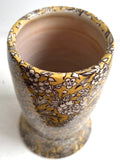 Porcelain Pottery Vase with White Flowers on Honey Field NEW