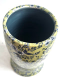 Porcelain pottery Vase with Blue Flowers on Green NEW/1