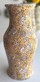 Porcelain Pottery Vase with White Flowers on a Honey Field Oversized