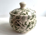 Porcelain Pottery Garlic Keeper with Birds & Butterflies