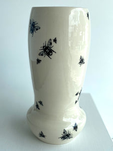 Bee Ware Porcelain Pottery Vase Eggplant Shape