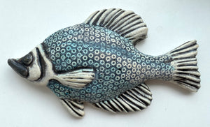 Wall Fish: Freshwater Crappie with Pastel Dots Pattern Left Facing