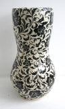 Porcelain Pottery Vase with Black Poppies OVERSIZE