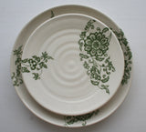 Porcelain Pottery Dinner Plate Lotus in an Arabesque