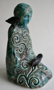 Sculpture: "Still" with Turquoise Arabesque