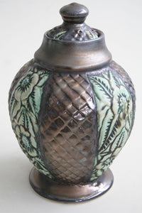 Porcelain Urn with Wild Roses Carving